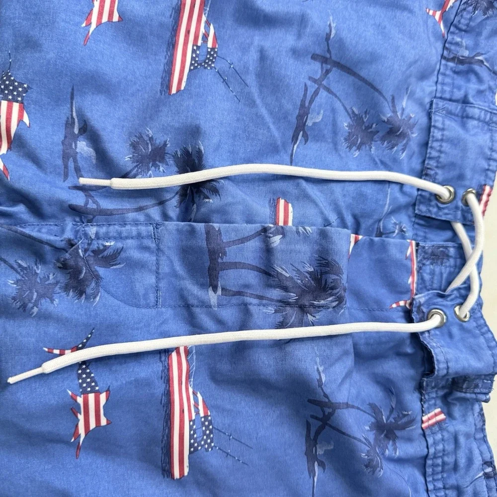 St John's Bay Men's 3XL Board Swim Short Board American Flag Palm Beach Vacation